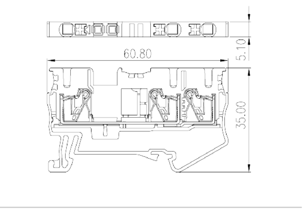 DP2.5N-TN — Single level Feed-Through Terminal Block, Push-in Design