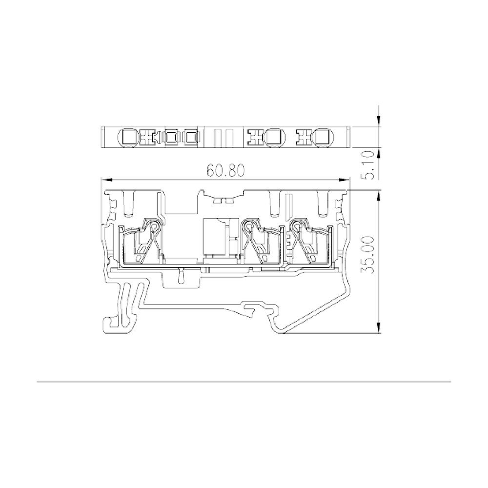 DP2.5N-TN — Single level Feed-Through Terminal Block, Push-in Design