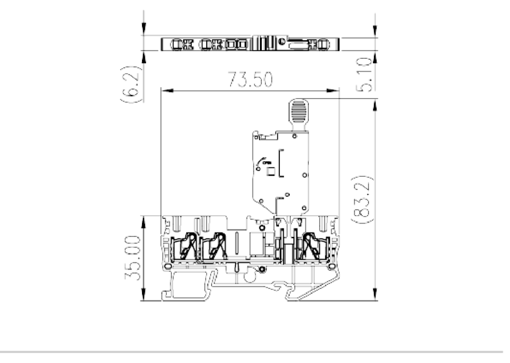 DP2.5N-TN-M — Fuse Terminal Block, Push-in Design