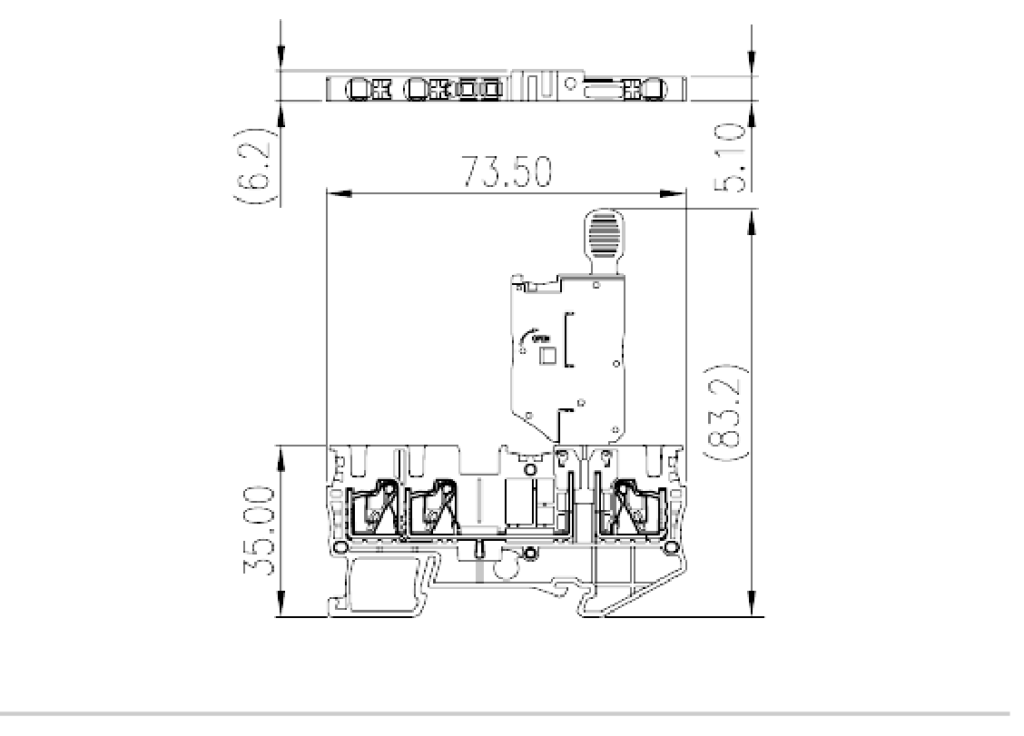 DP2.5N-TN-MLXX — Fuse Terminal Block, Push-in Design