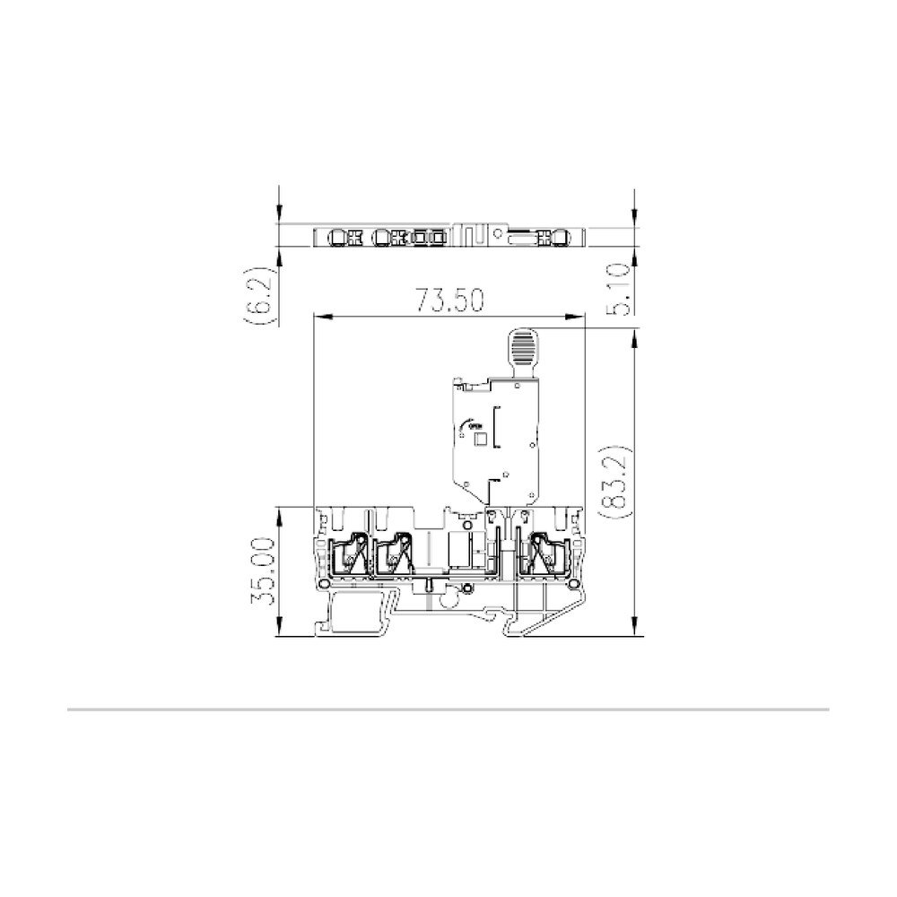 DP2.5N-TN-MLXX — Fuse Terminal Block, Push-in Design