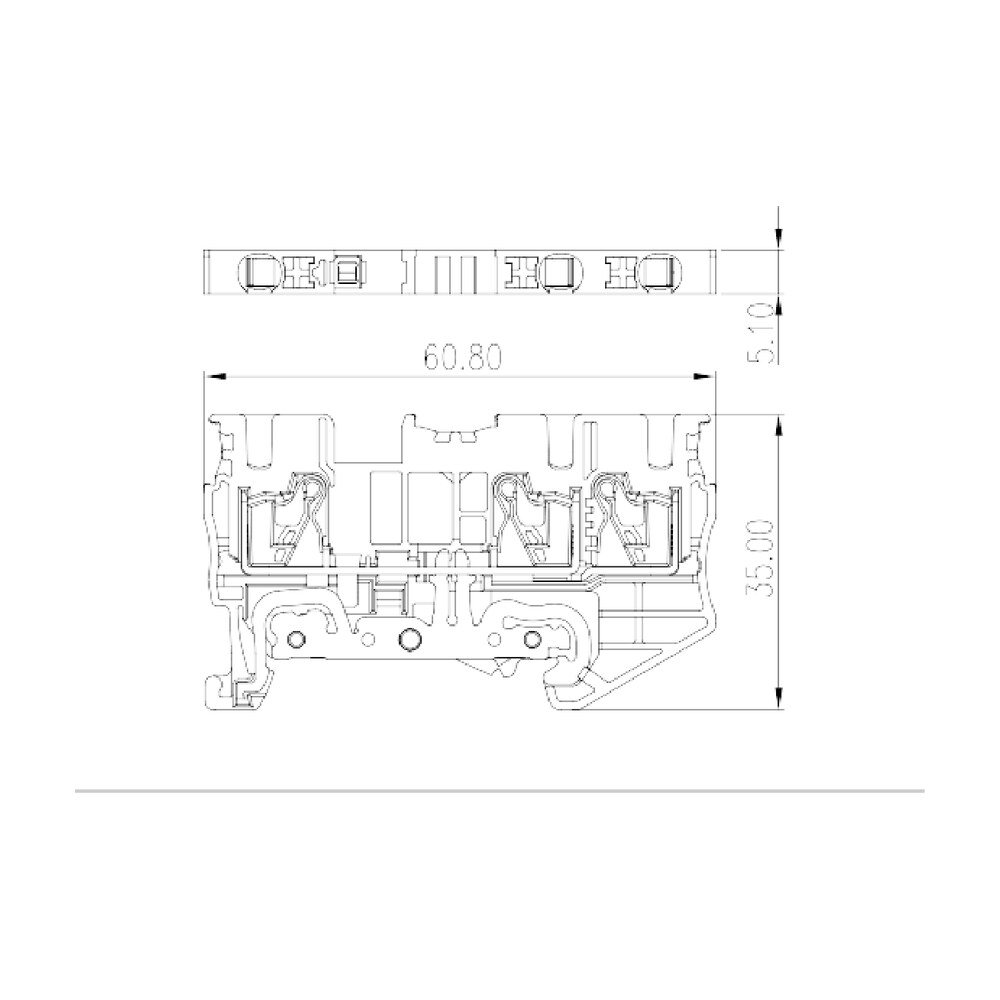 DP2.5N-TN-PE — Grounding Terminal Block, Push-in Design