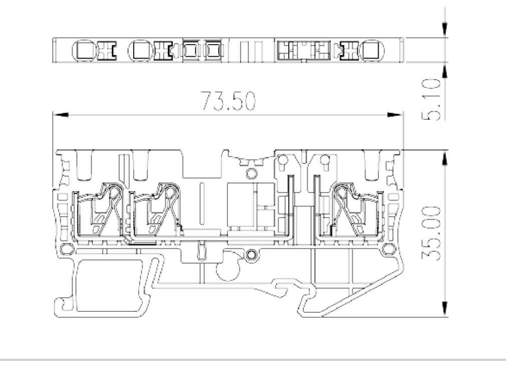 DP2.5N-TN-T — Disconnect Terminal Block, Push-in Design