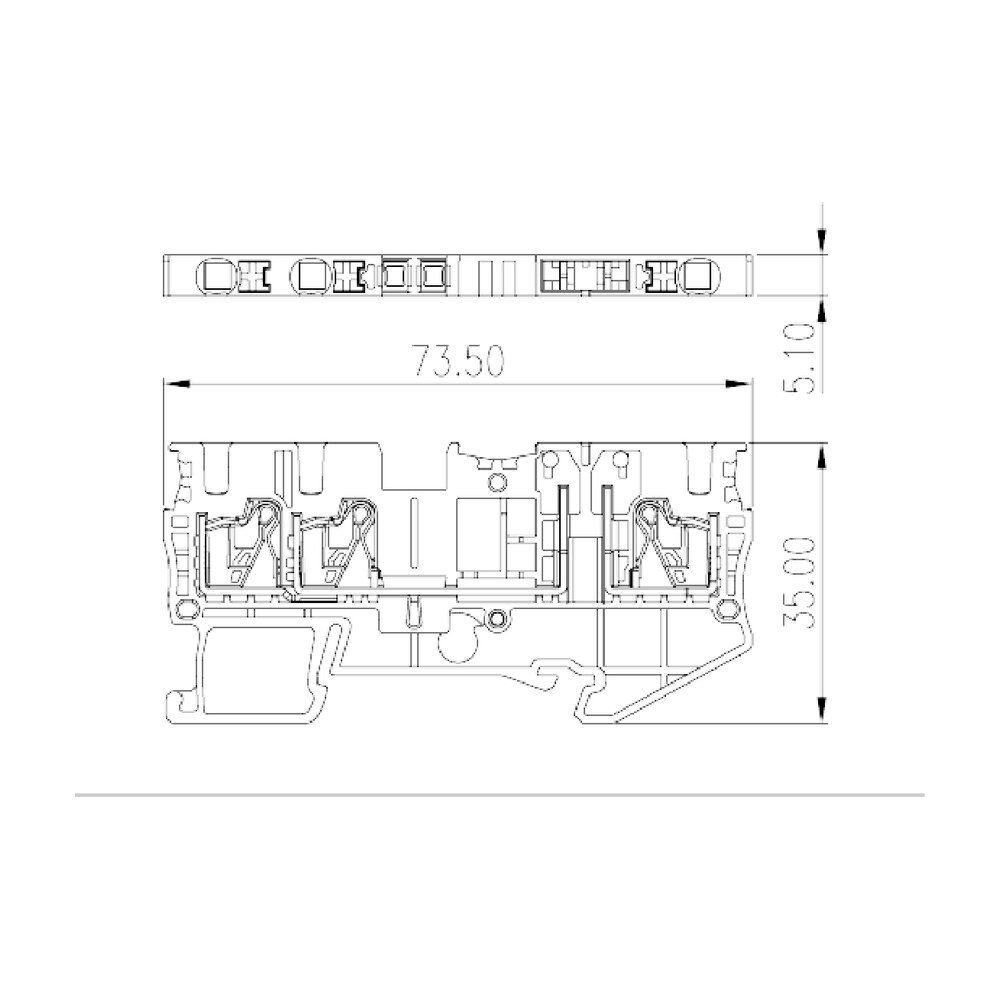 DP2.5N-TN-T — Disconnect Terminal Block, Push-in Design