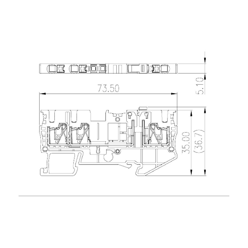 DP2.5N-TN-TG — Disconnect Terminal Block, Push-in Design