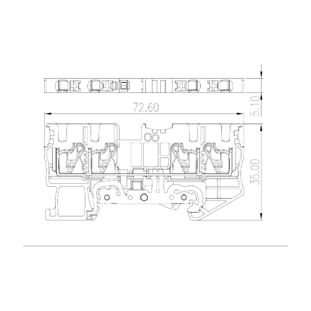 DP2.5N-TR-PE — Grounding Terminal Block, Push-in Design