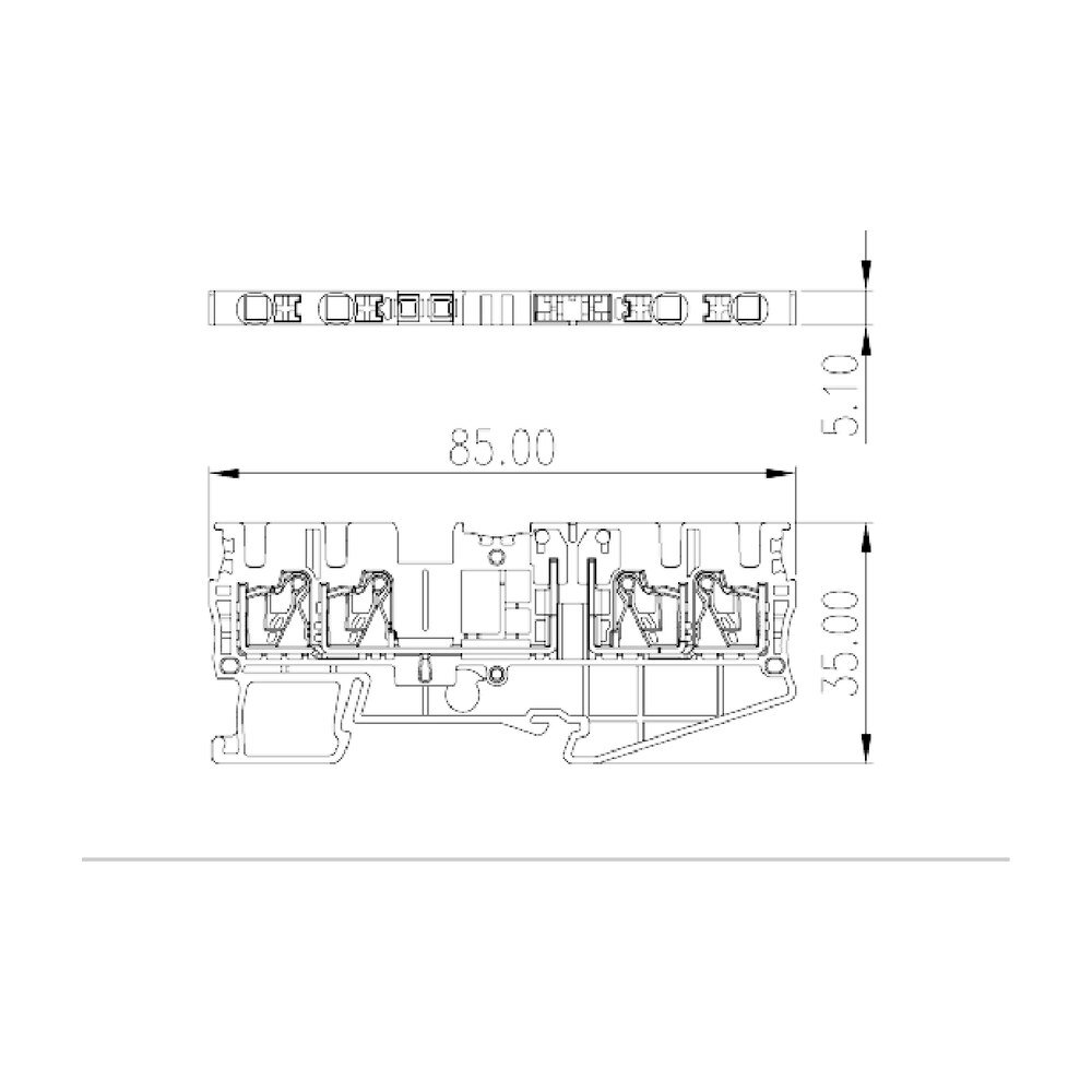 DP2.5N-TR-T — Disconnect Terminal Block, Push-in Design