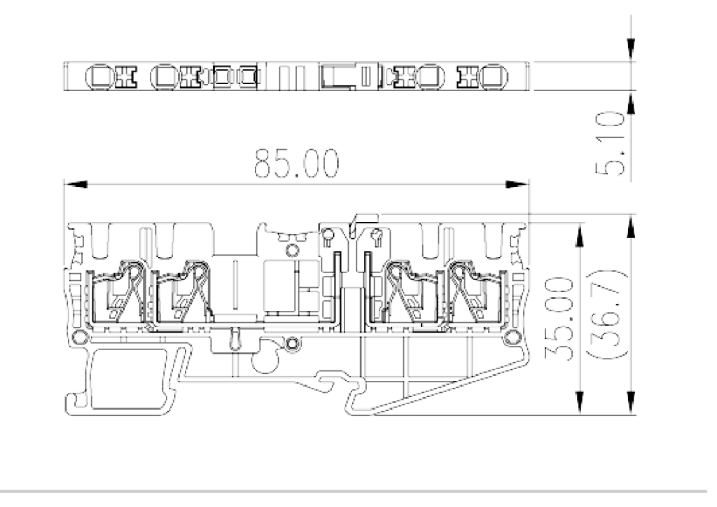 DP2.5N-TR-TG — Disconnect Terminal Block, Push-in Design