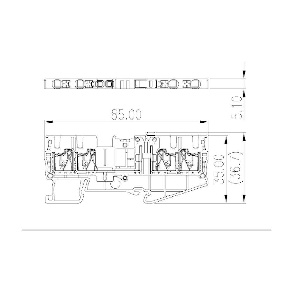 DP2.5N-TR-TG — Disconnect Terminal Block, Push-in Design