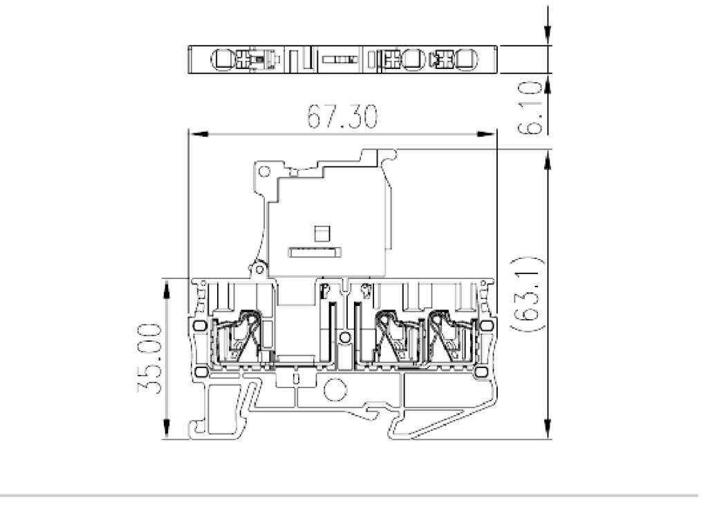 DP2.5NU-TN-TF — Fuse Terminal Block, Push-in Design