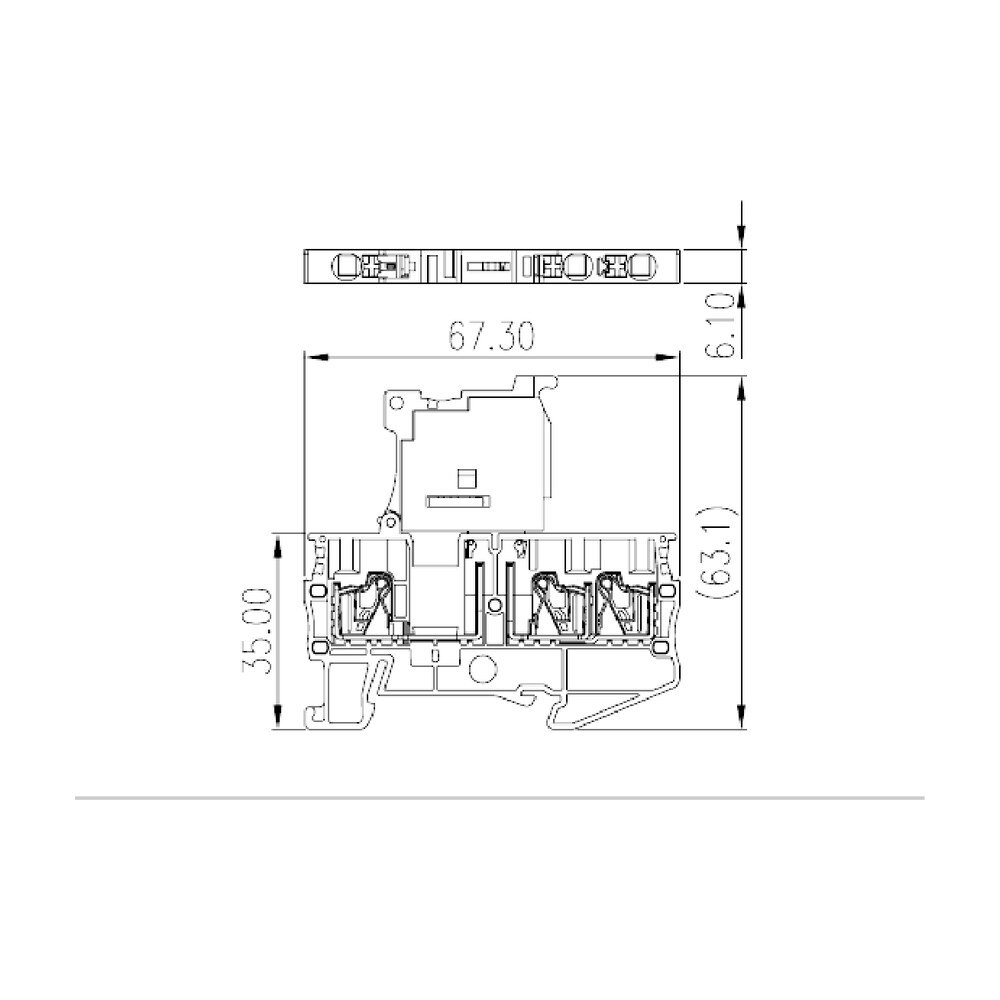 DP2.5NU-TN-TF — Fuse Terminal Block, Push-in Design