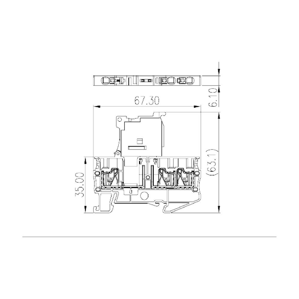 DP2.5NU-TN-TFLXX — Fuse Terminal Block, Push-in Design