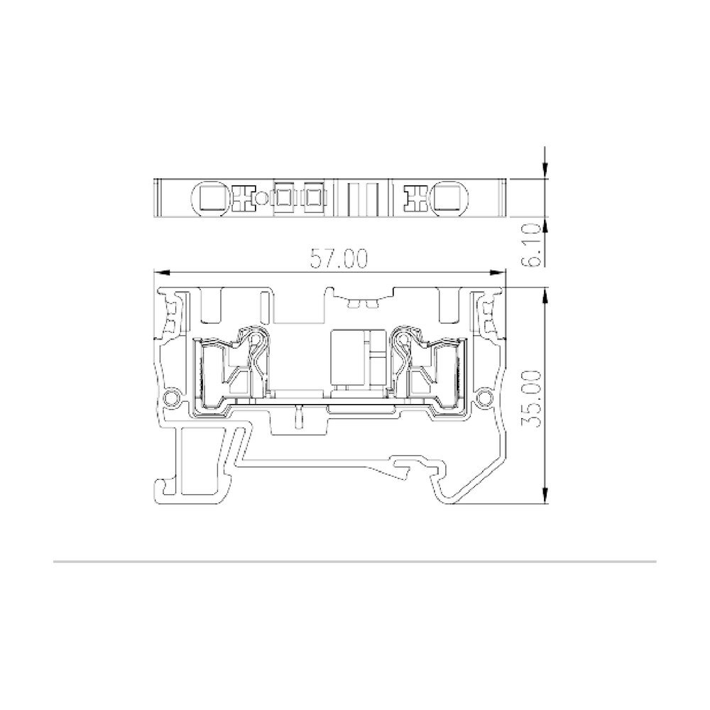 DP4N — Single level Feed-Through Terminal Block, Push-in Design