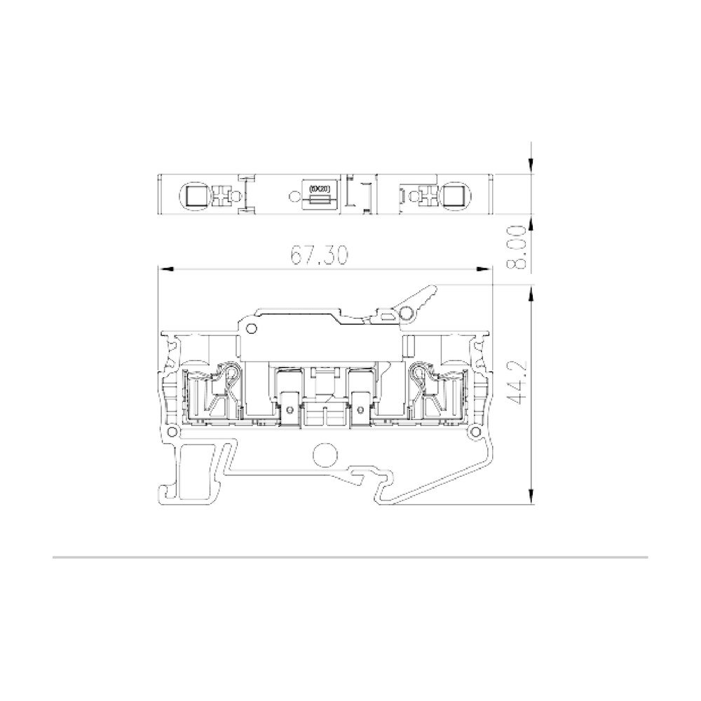 DP4N-TFHLXX — Fuse Terminal Block, Push-in Design
