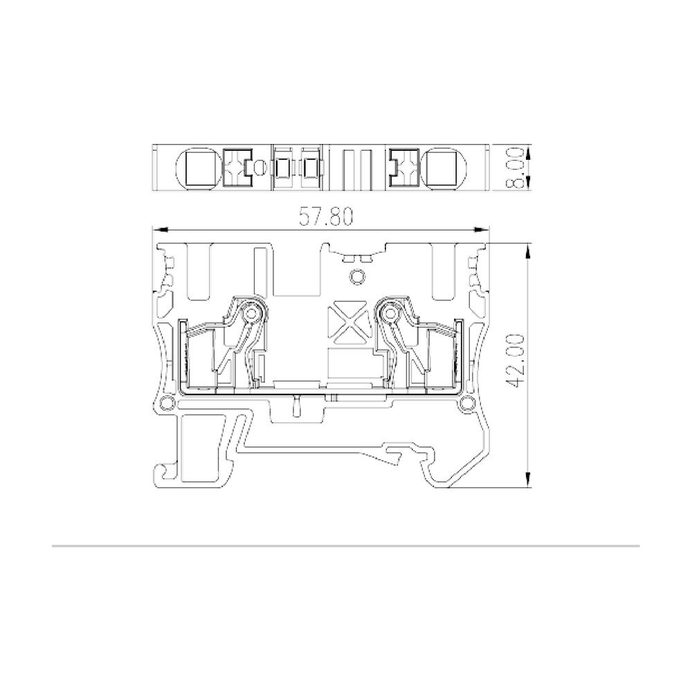 DP6N — Single level Feed-Through Terminal Block, Push-in Design