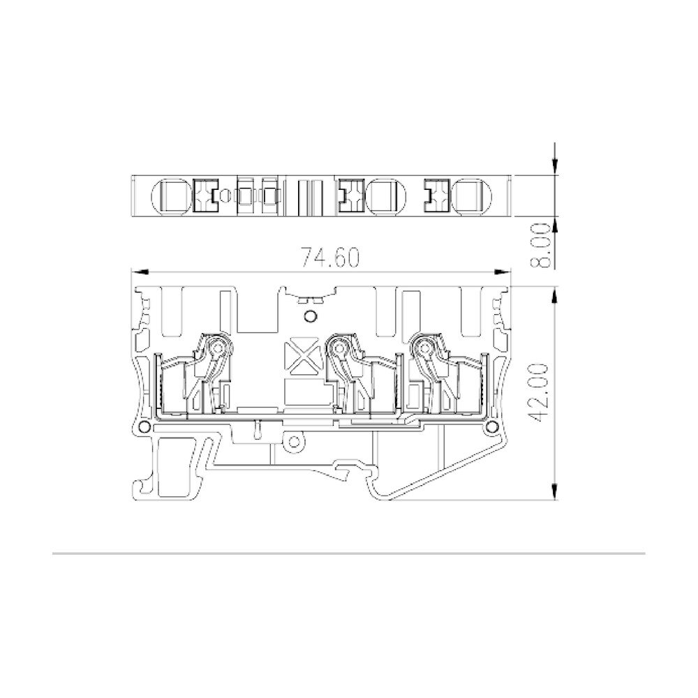 DP6N-TN — Single level Feed-Through Terminal Block, Push-in Design