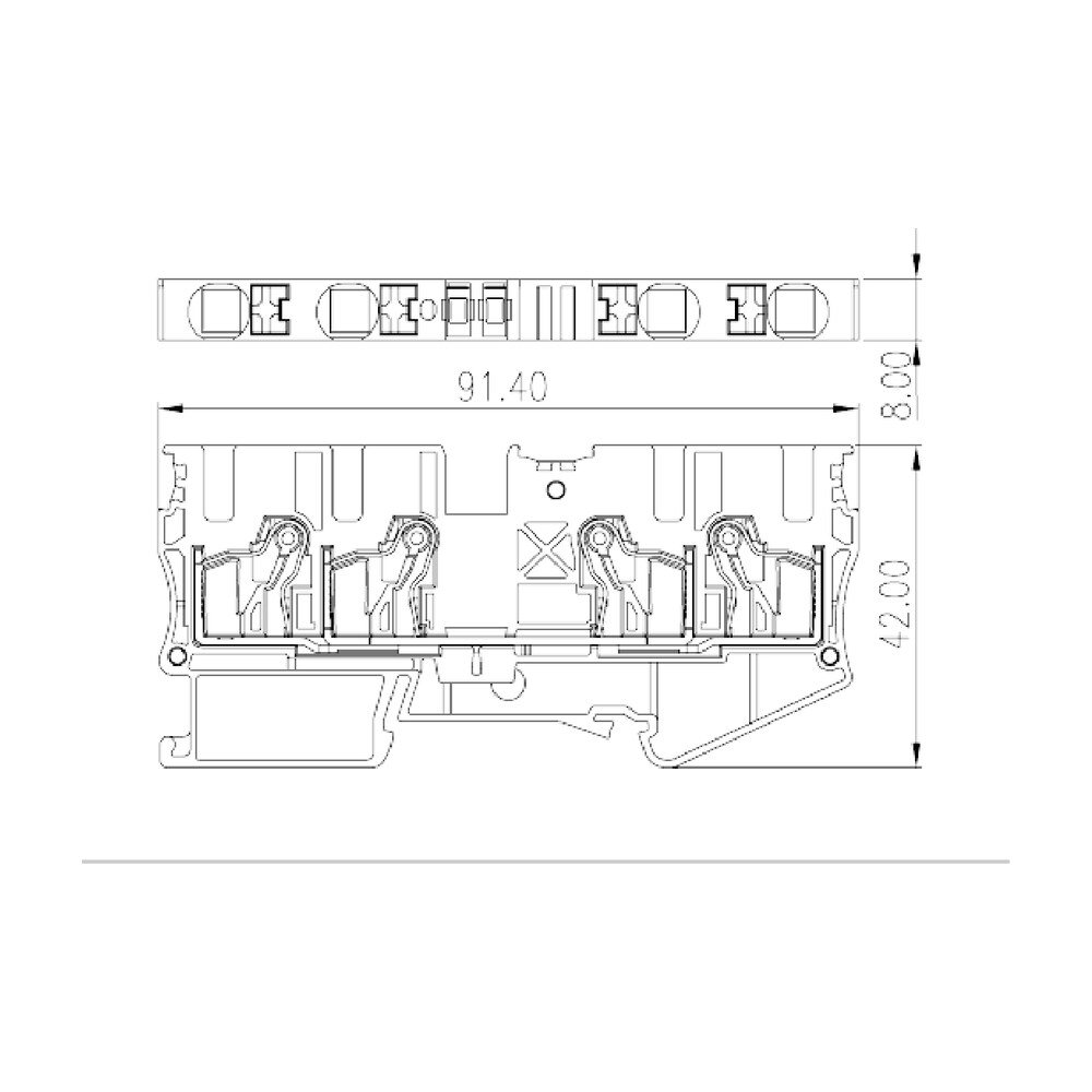 DP6N-TR — Single level Feed-Through Terminal Block, Push-in Design