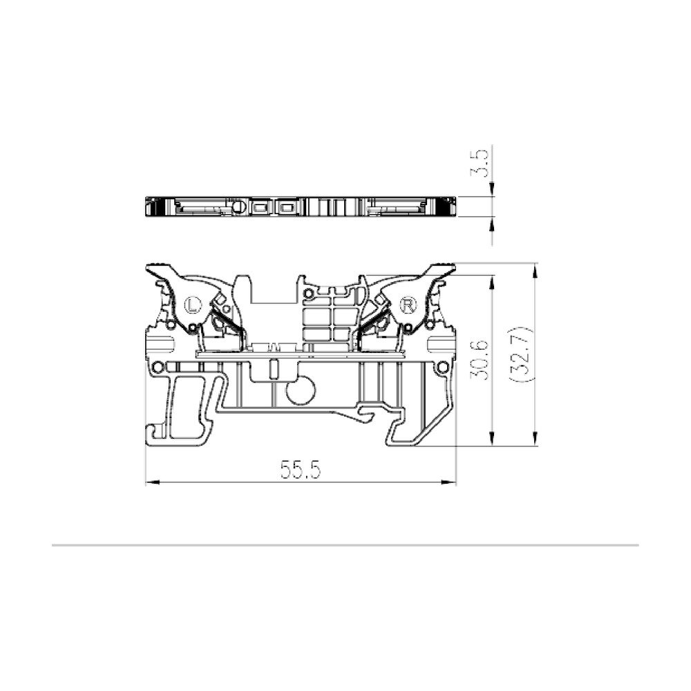 DPH1.5 — Single level Feed-Through Terminal Block, Push-in Design