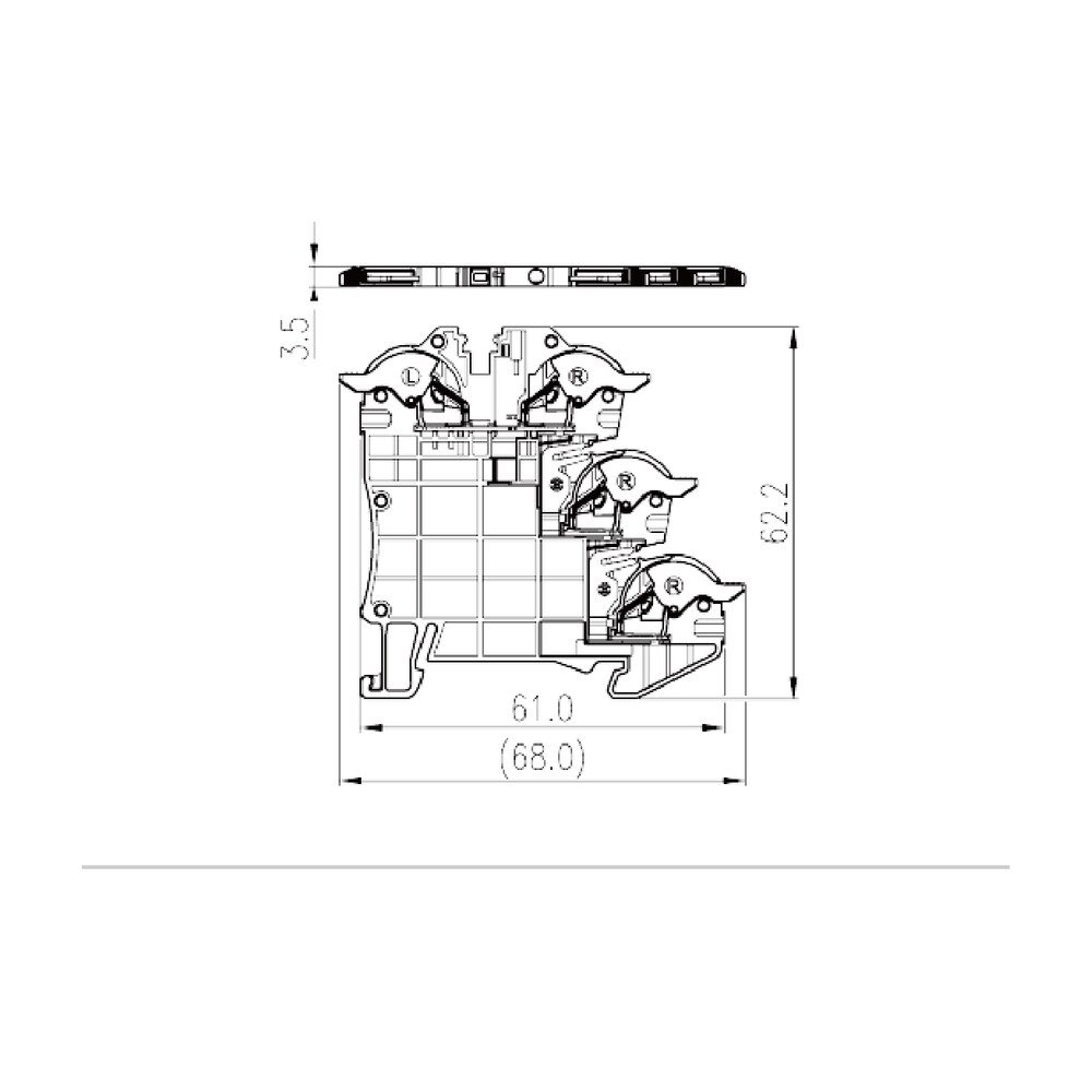 DPH1.5SG — Sensor Terminal Block, Push-in Design