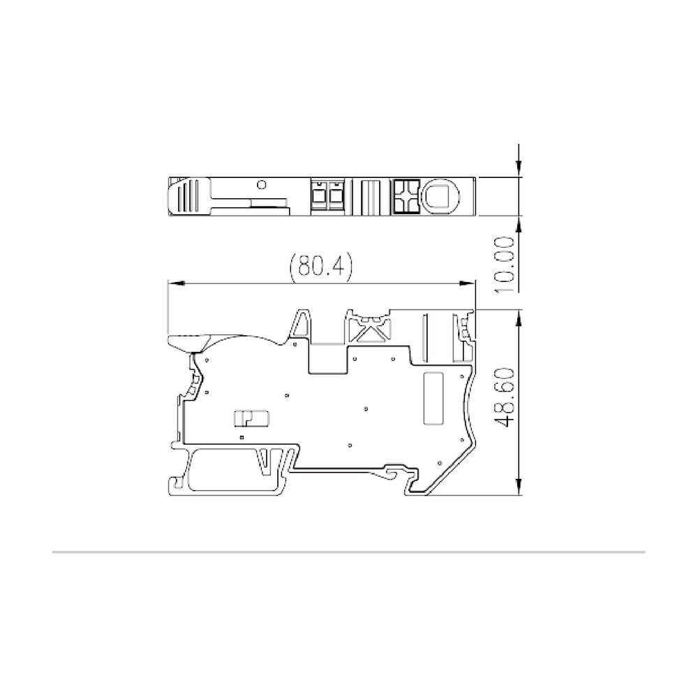 DPH10-DP — Single Level Feed-through Terminal Block, Push-in Design