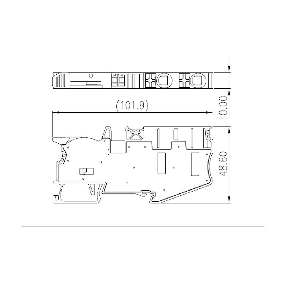 DPH10-DP-TN — Single Level Feed-through Terminal Block, Push-in Design