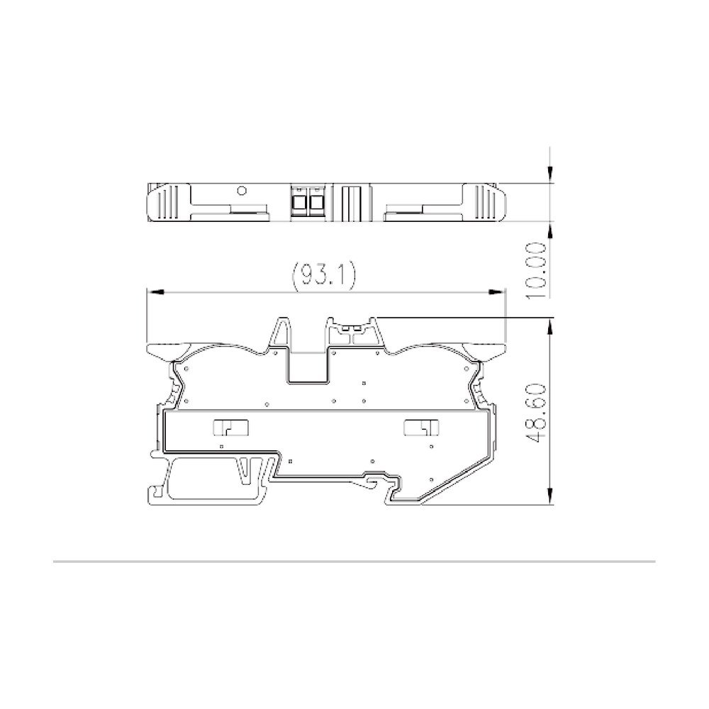 DPH10 — Single Level Feed-through Terminal Block, Push-in Design