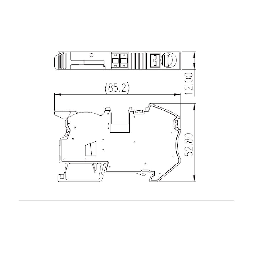 DPH16-DP — Single Level Feed-through Terminal Block, Push-in Design