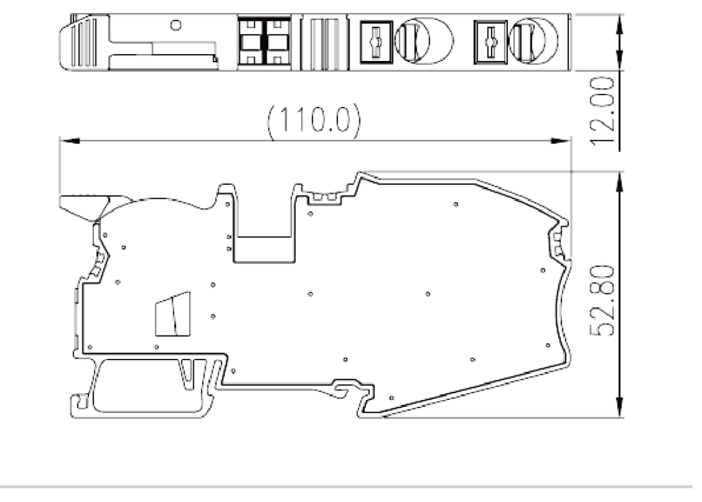 DPH16-DP-TN — Single Level Feed-through Terminal Block, Push-in Design