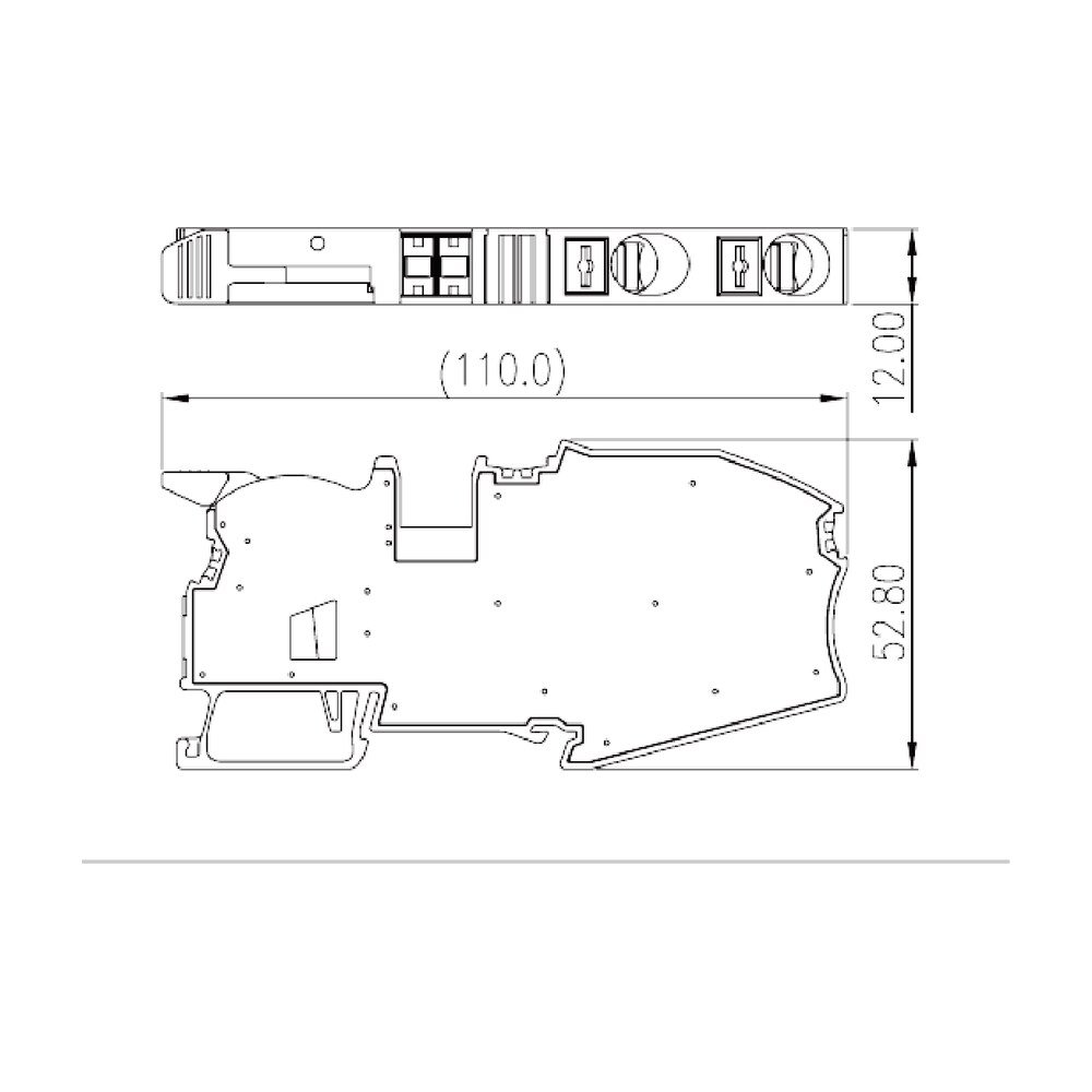 DPH16-DP-TN — Single Level Feed-through Terminal Block, Push-in Design
