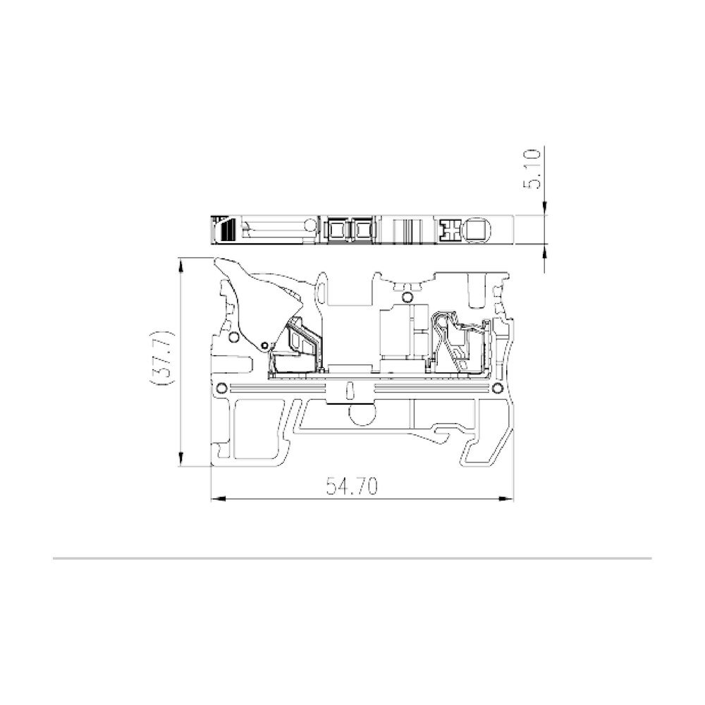 DPH2.5-DP — Single Level Feed-through Terminal Block, Push-in Design