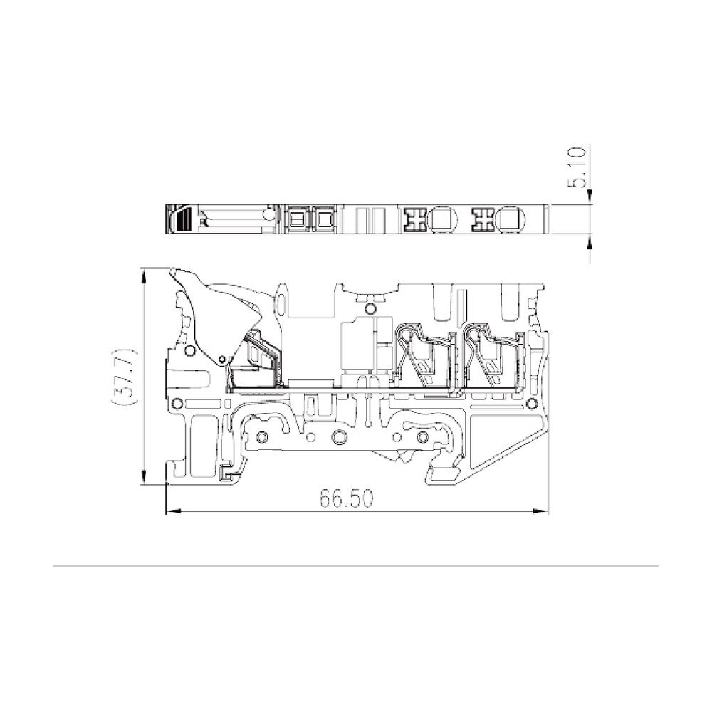DPH2.5-DP-TN-PE — Grounding Terminal Block, Push-in Design