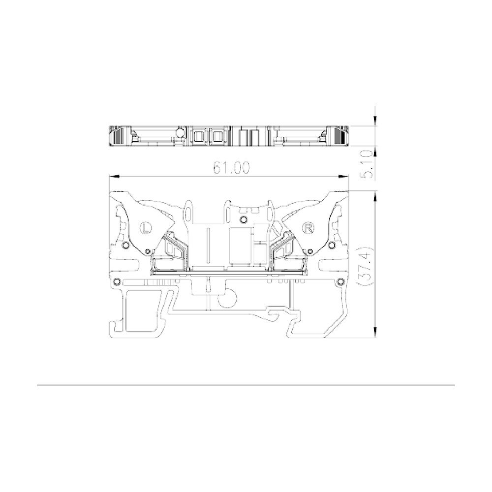 DPH2.5 — Single level Feed-Through Terminal Block, Push-in Design