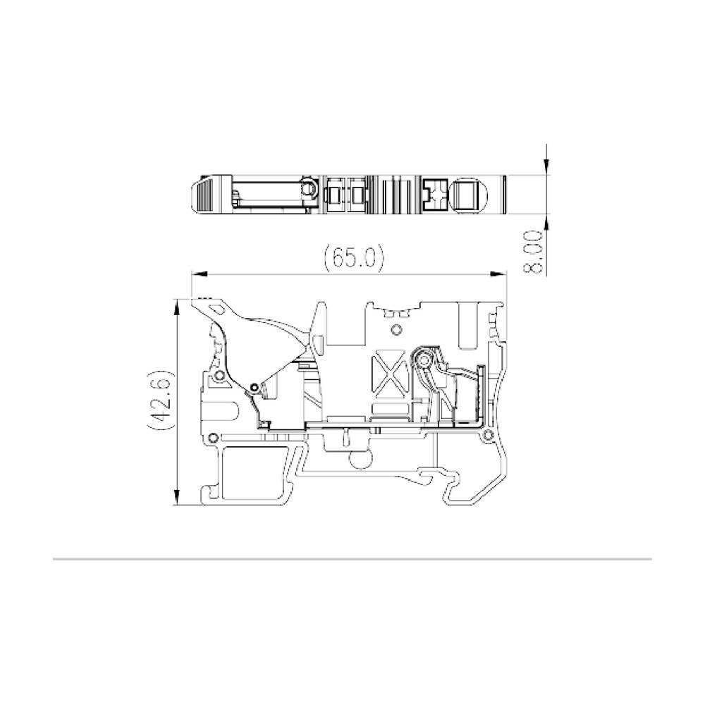 DPH6-DP — Single Level Feed-through Terminal Block, Push-in Design