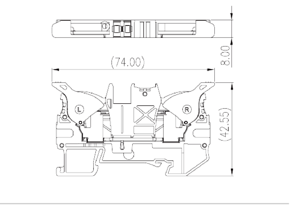 DPH6 — Single level Feed-Through Terminal Block, Push-in Design