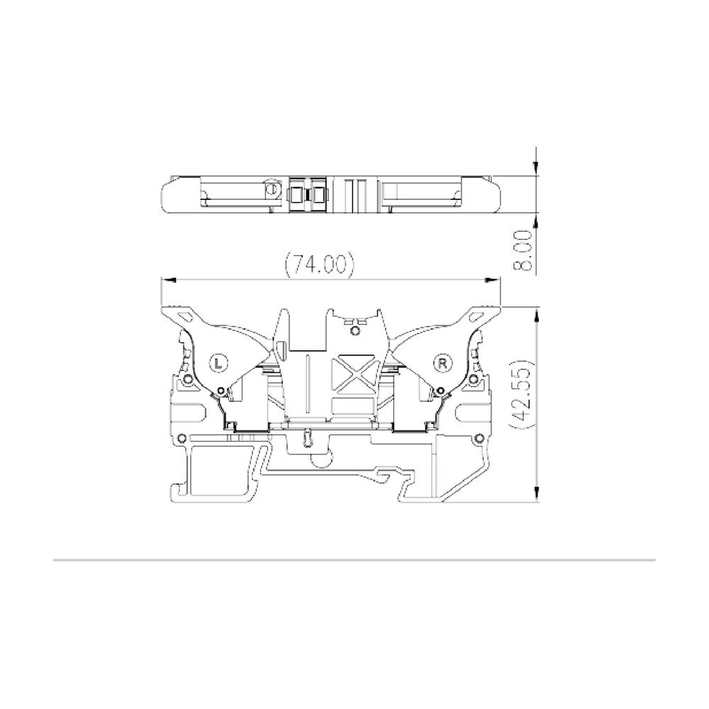 DPH6 — Single level Feed-Through Terminal Block, Push-in Design
