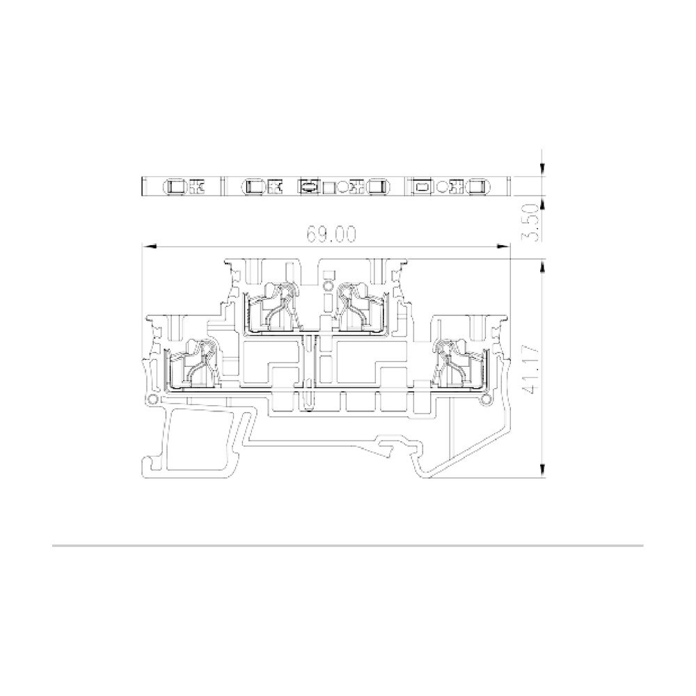 DPP1.5N-PV — Bi-level Feed-Through Terminal Block, Push-in Design