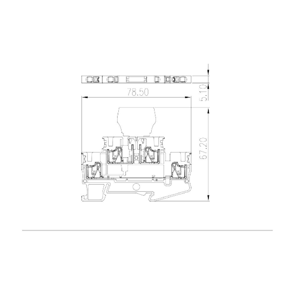 DPP2.5N-CP — Bi-level Disconnect Terminal Block, Push-in Design