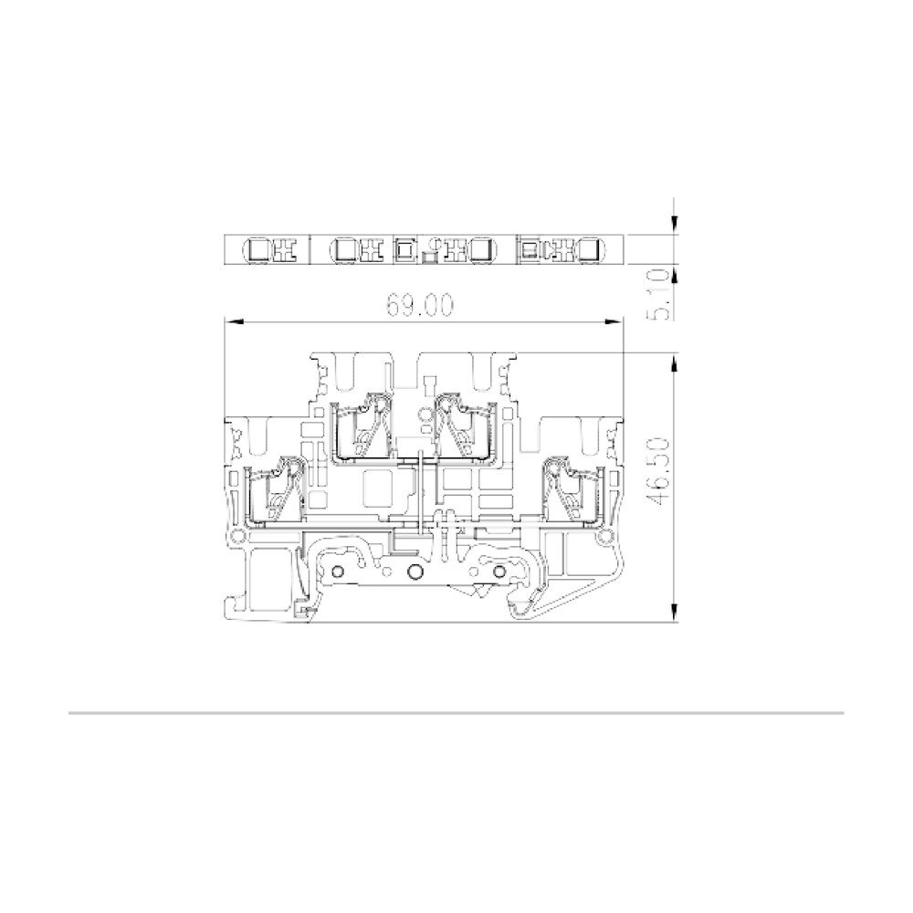 DPP2.5N-PE — Grounding Terminal Block, Push-in Design