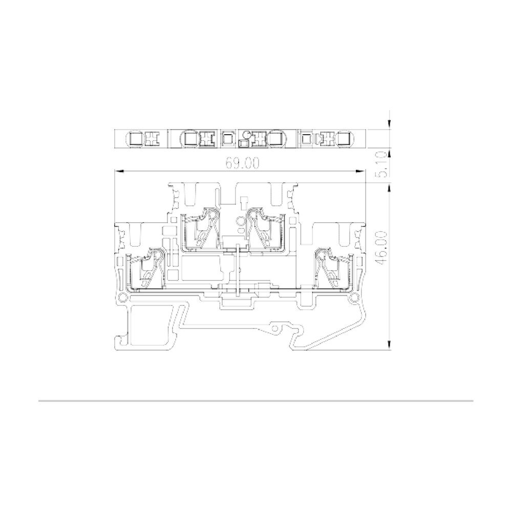 DPP2.5N-PV — Bi-level Feed-Through Terminal Block, Push-in Design