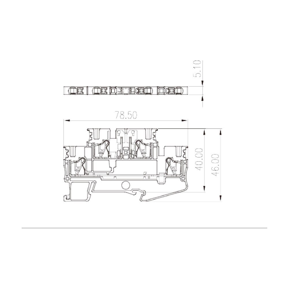 DPP2.5N-T — Bi-level Disconnect Terminal Block, Push-in Design