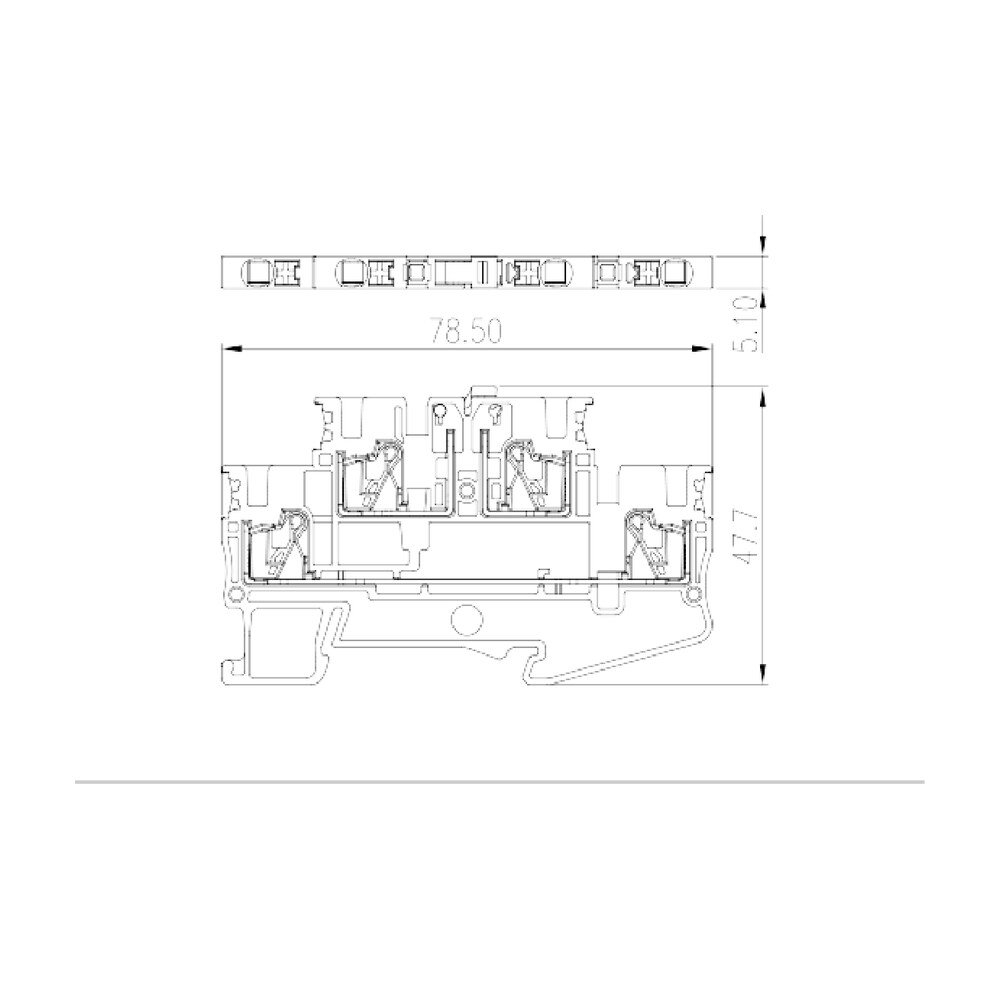 DPP2.5N-TG — Bi-level Disconnect Terminal Block, Push-in Design
