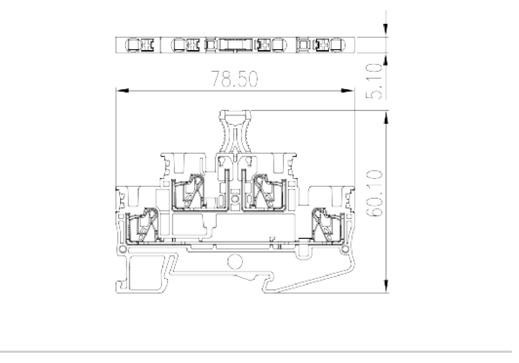 DPP2.5N-TP — Bi-level Disconnect Terminal Block, Push-in Design