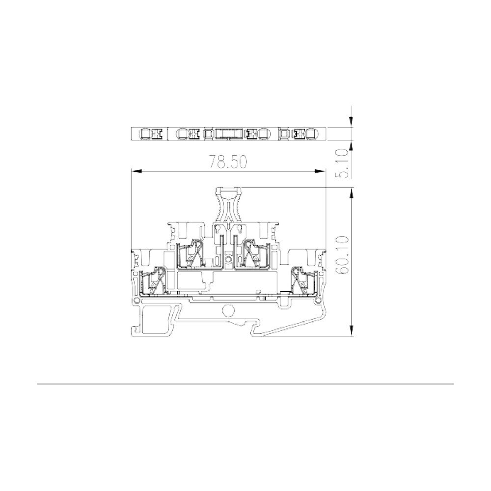 DPP2.5N-TP — Bi-level Disconnect Terminal Block, Push-in Design