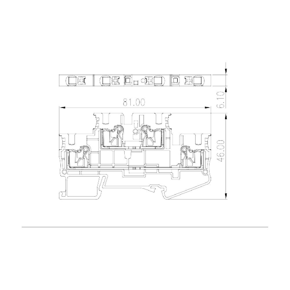 DPP4N — Bi-level Feed-Through Terminal Block, Push-in Design