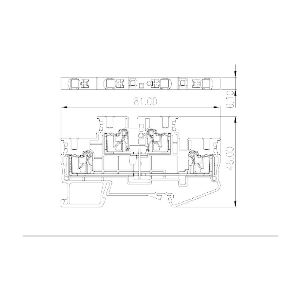 DPP4N-PV — Bi-level Feed-Through Terminal Block, Push-in Design