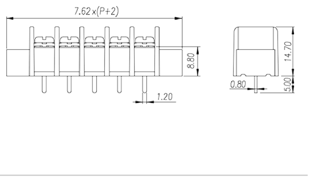 DT-25-A01W-XX — Barrier terminal blocks, Screw connection