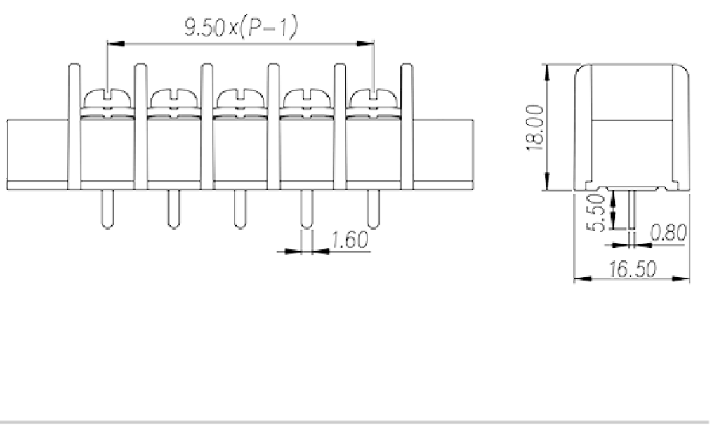 DT-45-A01W-XX — Barrier terminal blocks , Screw connection