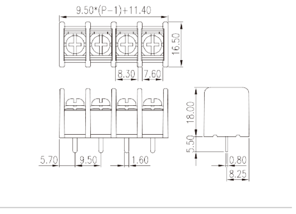 DT-45-B01W-XX — Barrier terminal blocks , Screw connection