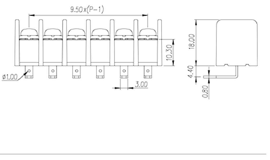 DT-45-B14W-XX — Barrier terminal blocks , Screw connection