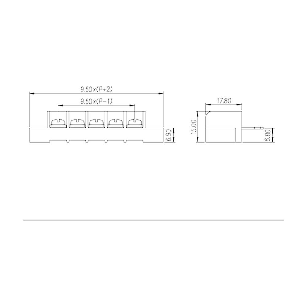 DT-49-A04W-XX — Barrier terminal blocks , Screw connection